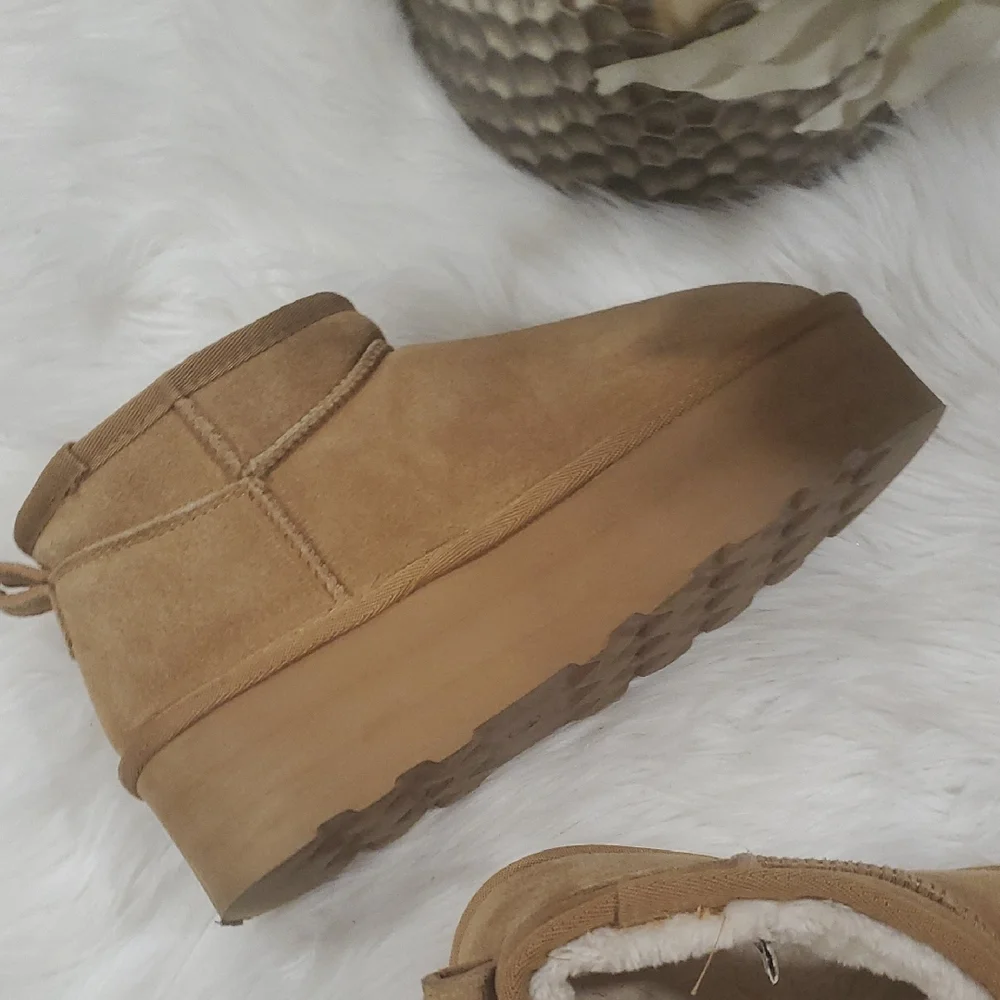 Cushion aire Tan Wedge Winter Boots - Picture 15 of 16